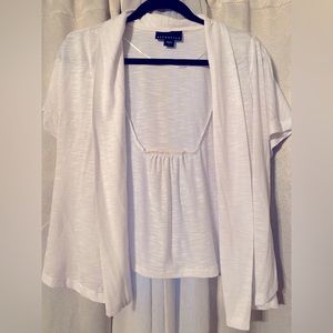 Short sleeved white cardigan